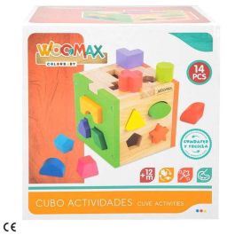 Cubo actividades de madera con 14 piezas woomax Cubo actividades de madera con 14 piezas woomax