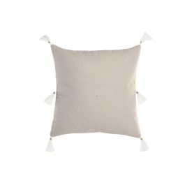 DKD Home Decor Cojín Boho Natural Blanco Algodón 45 x 45 cm (2 Unidades)