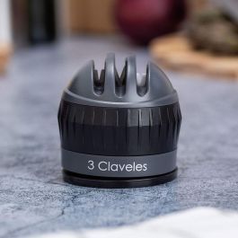 3 Claveles Afilador de Cuchillos con Ventosa de 3 Pasos: Diamante, Carburo y Cerámica para Afilado Grueso y Fino