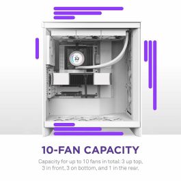 NZXT CM-H72FW-01 H7 Flow - Caja Semitorre de PC ATX/Micro-ATX/Mini-ITX, Blanco