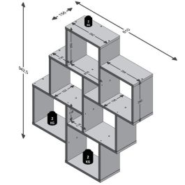 Estante de pared LAURIO 2 - Decoración en roble - L81,2 x H94,3 x D15,7 cm - Hecho en Alemania Estante de pared LAURIO 2 - Decoración en roble - L81,2 x H94,3 x D15,7 cm - Hecho en Alemania