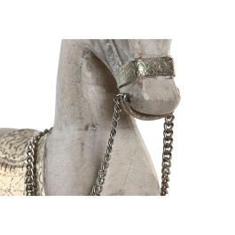 DKD Home Decor Figura Colonial de Caballo en Madera de Mango y Metal Natural 10 x 47 x 38 cm