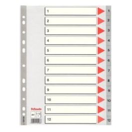 Esselte Índice Numérico Multitaladro Separador 1-12 Polipropileno A4 Gris Con Carátula Índice Cartón Color Precio: 3.99000041. SKU: B18LT7L47P