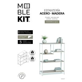 Inde Estanteria Multiusos Madera-Metal 75x30x100 cm