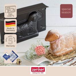 Zenker ZEN1695520256157 Juego de 2 Moldes 3D para Tartas con Forma de Cordero de Pascua - 900 ml