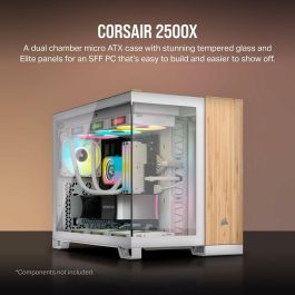 Corsair CC-9011288-WW Caja Gaming ATX Midi Tower Cristal Templado y Madera Bambú Blanca