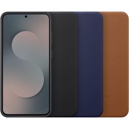 Samsung Funda Kindsuit para Galaxy S25 FE, Funda Blanda, Polipiel y Silicona, Protección Antiamarilleamiento, Negro