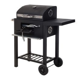 Vaggan Barbacoa de Carbón con Tapa, Parrilla de Acero Inoxidable, 48.5x36x96cm, Negro Precio: 196.49999974. SKU: S7904466