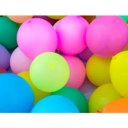 Blanca Globos 100% Látex Biodegradable Fluorescente Bolsa 15 Unidades Colores Surtidos