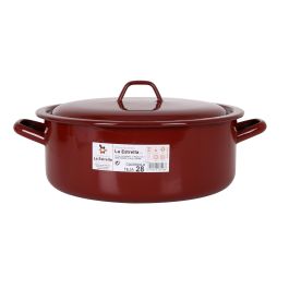 Cacerola Esmaltada con Tapa 28 cm - 6.8L Teja - La Estrella (6 Unidades) Cacerola Esmaltada con Tapa 28 cm - 6.8L Teja - La Estrella (6 Unidades)