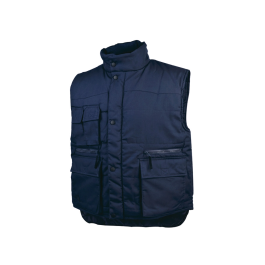 Deltaplus Chaleco Multibolsillos con Cremallera, Cintura Elástica, Azul Naranja, Talla S