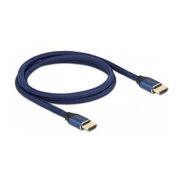 DeLOCK Cable HDMI Ultra Alta Velocidad 48Gbps, Certificado, Resolución 8K 60Hz, 4K 120Hz, HDR, Dolby Vision, 3D, ARC, Longitud 1 Metro, Color Azul