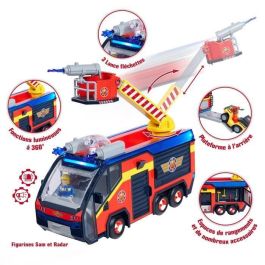 Sam el Bombero SIM4006592092092 Camión de bomberos Júpiter, con 2 figuras, sonidos, luces y accesorios (incluye pilas) Sam el Bombero SIM4006592092092 Camión de bomberos Júpiter, con 2 figuras, sonidos, luces y accesorios (incluye pilas)