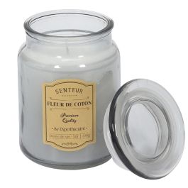 Home Deco Factory Vela Perfumada Tarro Colección Apothicaire - Ámbar, Flor de Algodón, Almizcle Blanco - Cera de Parafina 530g, 14.5cm