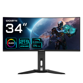 Gigabyte Monitor MO34WQC OLED 34" WQHD (3440x1440) 21:9 HDR400 0.03ms 175Hz 2xHDMI DP USB-C Speakers Black Precio: 802.4999994. SKU: B1CLFLEBAY