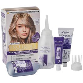 L'Oréal Paris EXCELLENCE COOL Tinte #8,11 Rubio Claro Ceniza, Antinaranjas, Cobertura Canas 192 ml L'Oréal Paris EXCELLENCE COOL Tinte #8,11 Rubio Claro Ceniza, Antinaranjas, Cobertura Canas 192 ml