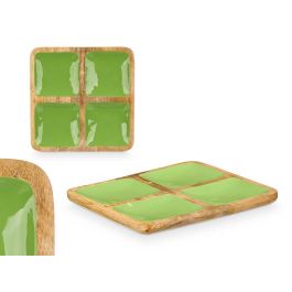 Bandeja Cuadrada 4 Espacios Madera Mango Verde Giftdecor 31x3x3 cm (6 Unidades) Bandeja Cuadrada 4 Espacios Madera Mango Verde Giftdecor 31x3x3 cm (6 Unidades)