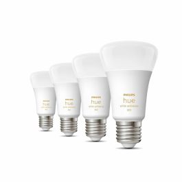 Philips Hue White Ambiance, bombilla LED conectada E27, 60W equivalente, 800 lumen, 4 paquete, Bluetooth Compatible