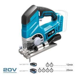 Koma Tools 20v-sc Sierra Caladora 20V (sin batería ni cargador) Li-ion, Corte Madera 65mm, Metal 8mm, Velocidad Variable, Cambio Rápido Hoja