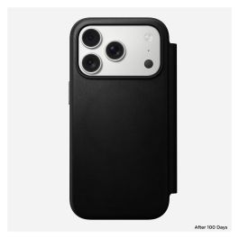 Nomad Modern Leather Folio para iPhone 17 Pro - Funda tipo libro con MagSafe, 3 bolsillos para tarjetas, Negro