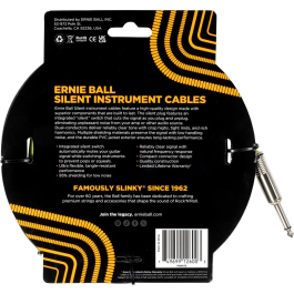 Ernieball Cable de Instrumento Silent Jack-Jack SS 3 M Negro