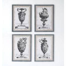 DKD Home Decor Cuadro Neoclásico Diseño Jarrón Negro Beige, Cristal y Madera de Abeto, 2x70x50 cm - Set de 4 Unidades Precio: 161.49999954. SKU: S3028639