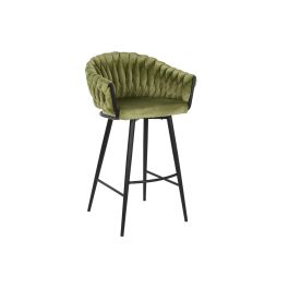 Taburete DKD Home Decor Negro Verde Terciopelo Metal 61 x 52 x 101 cm