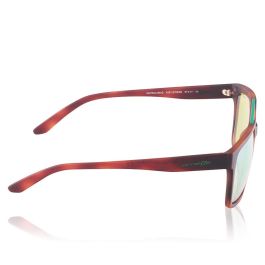 Arnette AN4231 21528N Gafas de Sol para Hombre, Montura Havana Rubber, Lentes Verdes Espejo, Calibre 57 mm