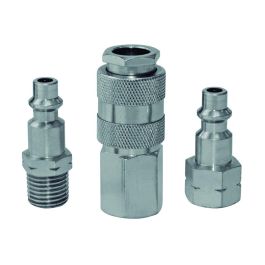 Mota Herramientas Juego Conectores de Aire 3 Piezas A100, Metal 1/4", Automoción