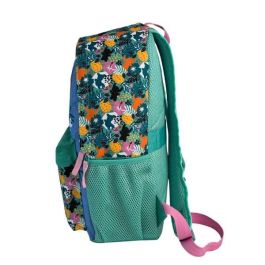 Toybags Mochila Americana Infantil Stitch Tropical Adaptable a Carro, Espaldera Acolchada, con Pom-Pom, 37x27x17 cm