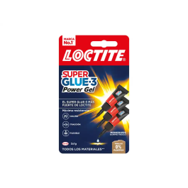 Loctite Super glue 3 Power Flex Adhesivo Instantáneo Antigoteo Multimaterial Gel Transparente 3 x 1 g Precio: 7.95000008. SKU: S7903257