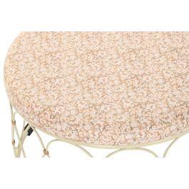 DKD Home Decor Mesa Centro Boho Natural Crema Ratan Metal 48 x 30 x 48 cm
