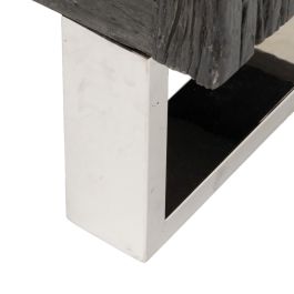 Mueble Tv Negro Madera / Acero Salón 160 X 40 X 59 cm