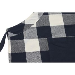 DKD Home Decor Delantal Básico Set de 2 Algodón Poliéster Azul y Blanco con Cuadros 70 x 85 cm