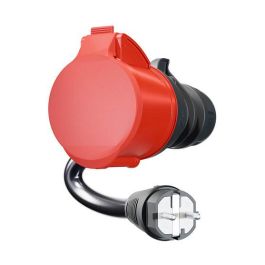 go-e CH-04-02 Gemini flex Cargador EV 22 kW, Adaptador CEE 32A a Schuko, Cable 30cm, Negro/Rojo, IP55