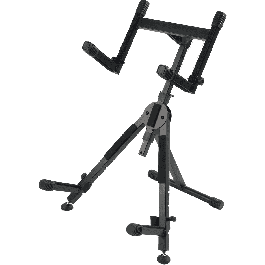 Quiklok Soporte Amplificador/Monitor 2 Niveles Ajustable Formato "X" Acero Negro Plegable para Suelo