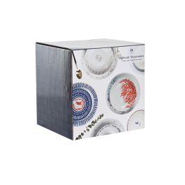 DKD Home Decor Vajilla Shabby Colección Bandana Pastel Porcelana Rosa Azul Blanco 27 x 3 x 27 cm Set de 18 Piezas