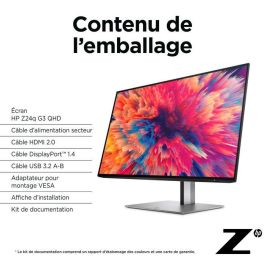 HP Z24q G3 Monitor QHD 23.8 Pulgadas (60.5 cm) con HDR 400 y Precisión de Color Profesional para Diseño Gráfico y Oficina Híbrida