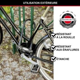 Master Lock Candado en U para Bicicleta con Cable y Llave Modelo XL, Certificado Secure Gold, Acero Cementado, Doble Bloqueo, Cable 1.20m
