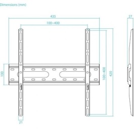 TooQ Soporte Pared Fijo LP1072F-B para TV de 32-70" hasta 45kg Negro
