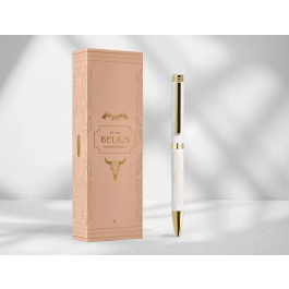 Belius Wild West Bolígrafo Aluminio Crema Dorado Tinta Azul Caja Diseño