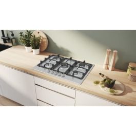 Placa de gas - BOSCH Serie 4 - 5 fuegos - 52 x 75 x 4,5 cm - PGQ7B5K90 - Acero inoxidable Placa de gas - BOSCH Serie 4 - 5 fuegos - 52 x 75 x 4,5 cm - PGQ7B5K90 - Acero inoxidable