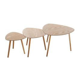 Atmosphera Juego de mesas de centro de madera modelo Mileo - 41x39x39cm, 46x47.5x47.5cm, 51x59.5x59.5cm