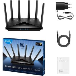 Cudy BE11000 Router Wi-Fi 7 Tribanda (2.4/5/6 GHz) 2.5G Ethernet Mesh para un rendimiento óptimo en red