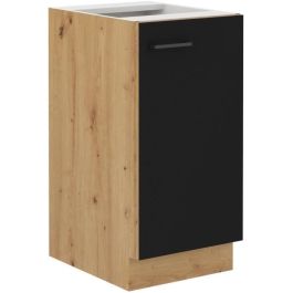 CUISINIER MODENA40D1F Mueble Bajo Cocina MODENA 40 cm con 1 Puerta Batiente Roble Artesanal y Negro Mate Precio: 108.49999941. SKU: B1J9NRFNKP