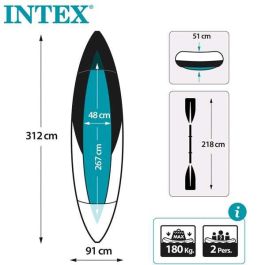 Intex Kayak Explorer K2 con Remos de Aluminio y Bomba Incluidos - 312x91x51cm