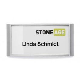 DURABLE 8540-23 - Tarjetero de identificación Classic con imán, horizontal, 30x65mm, color plata, paquete de 10