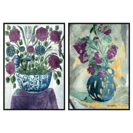 DKD Home Decor Cuadro Tradicional Azul Lila 4.5 x 123 x 83 cm (2 Unidades) Precio: 133.50000059. SKU: S3039009