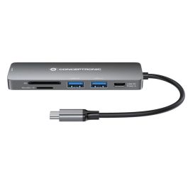Conceptronic Adaptador USB-C 6 en 1 con HDMI 4K, USB 3.0 y Lector SD para Portátil