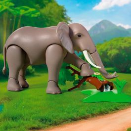 PLAYMOBIL Set de Zoo Elefante con Cuidadora y Flamencos, Figuras para Juego de Rol, Ref. 72068